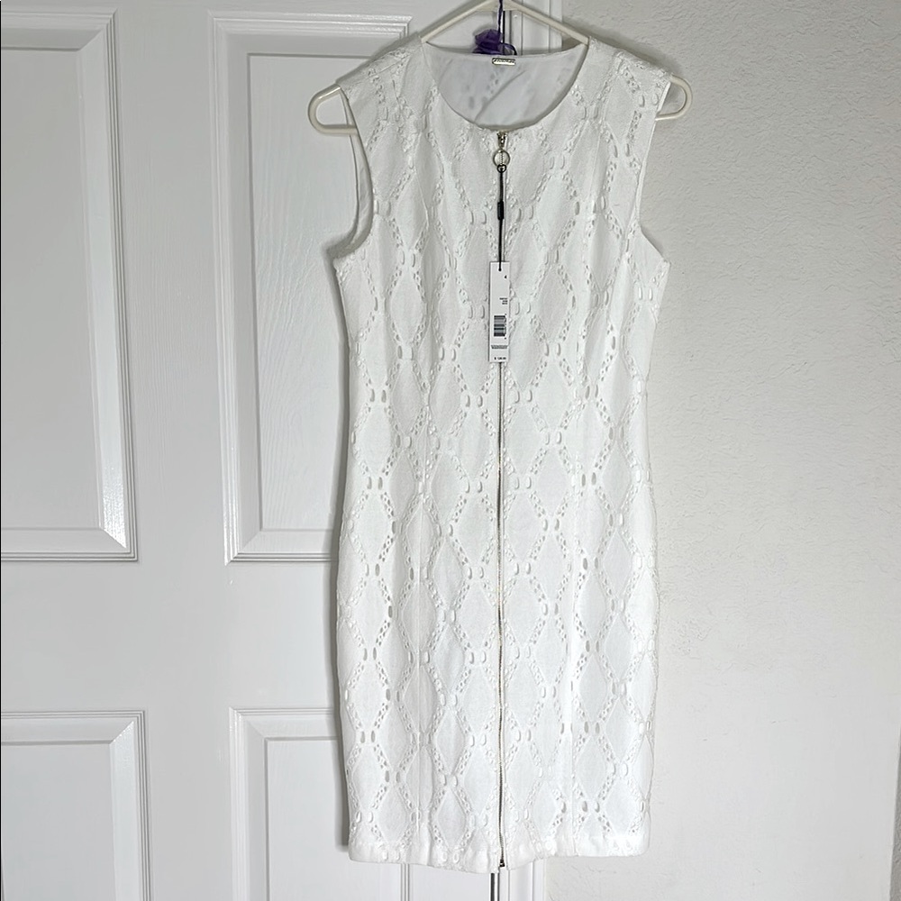 Elegant White Lace Dress Tahari